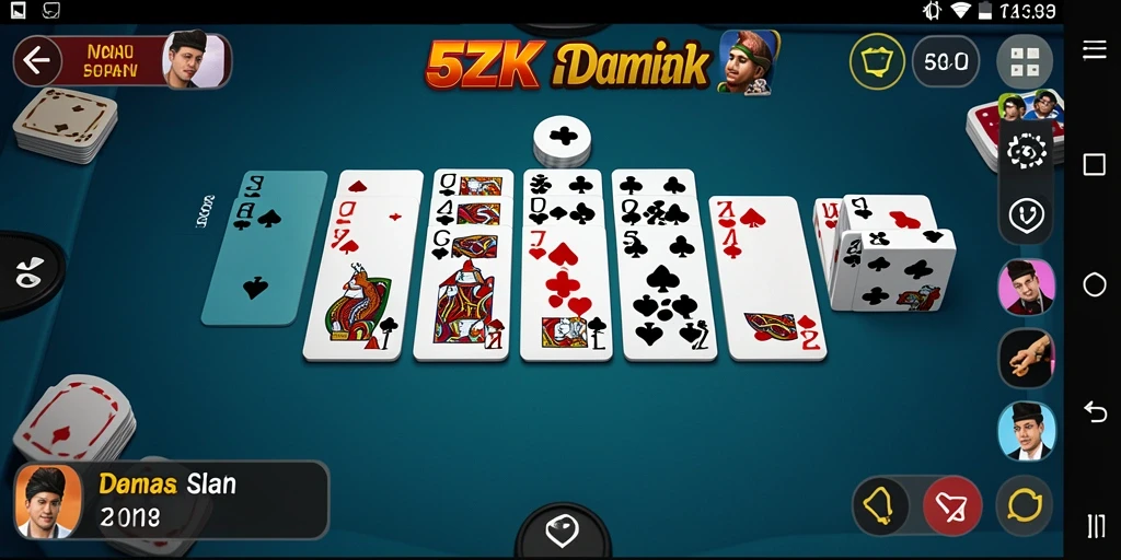 Screenshot menampilkan gameplay seru dari game Domino 5ZK.