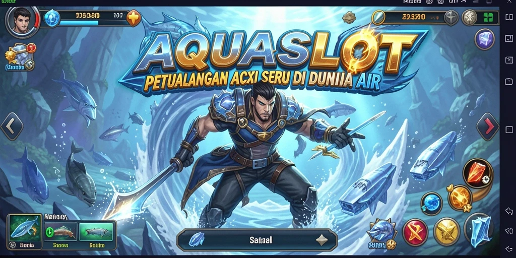 Tampilan menarik dari gameplay AQUASLOT menampilkan aksi mendebarkan.