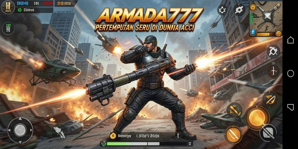 Tangkapan layar ARMADA777 menampilkan aksi intens dan grafik yang memukau.