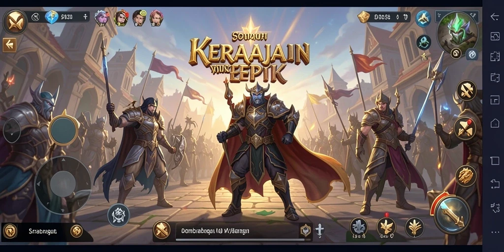 Tampilan gameplay seru dari BOS01 saat membangun kerajaan.