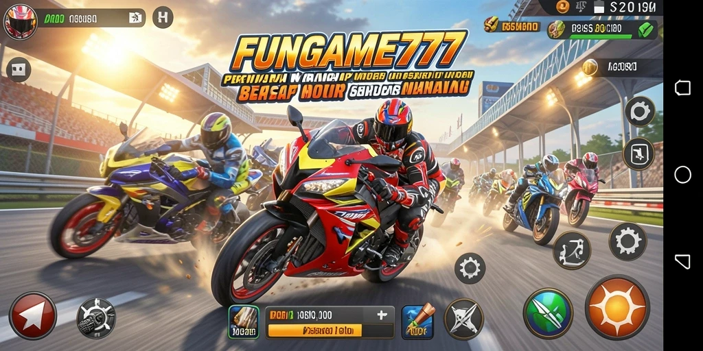 Tampilan menarik dari balapan motor di FUNGAME777.