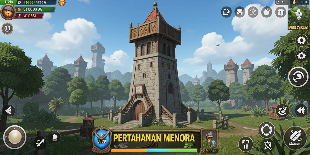 Screenshot LI789 menampilkan pertarungan menegangkan dalam Tower Defense.