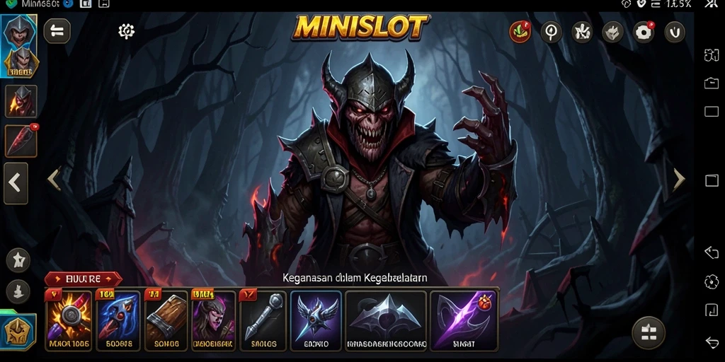 Tangkapan layar gameplay menegangkan MINISLOT dengan elemen horor yang menakutkan.