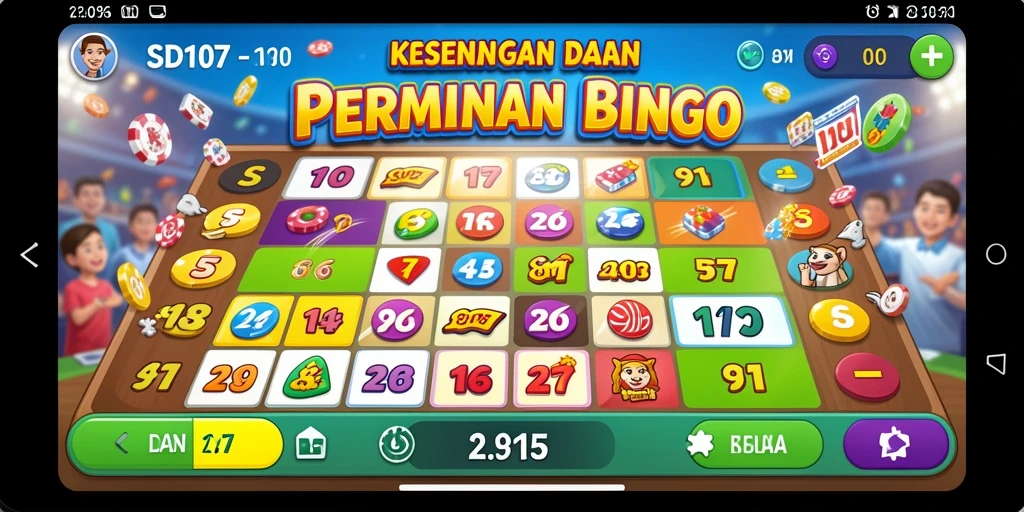 Tampilan gameplay SD107 yang seru dan penuh warna dalam permainan Bingo.