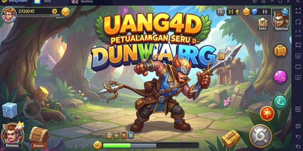 Tangkapan layar gameplay UANG4D menunjukkan pertarungan seru di dunia fantasi.