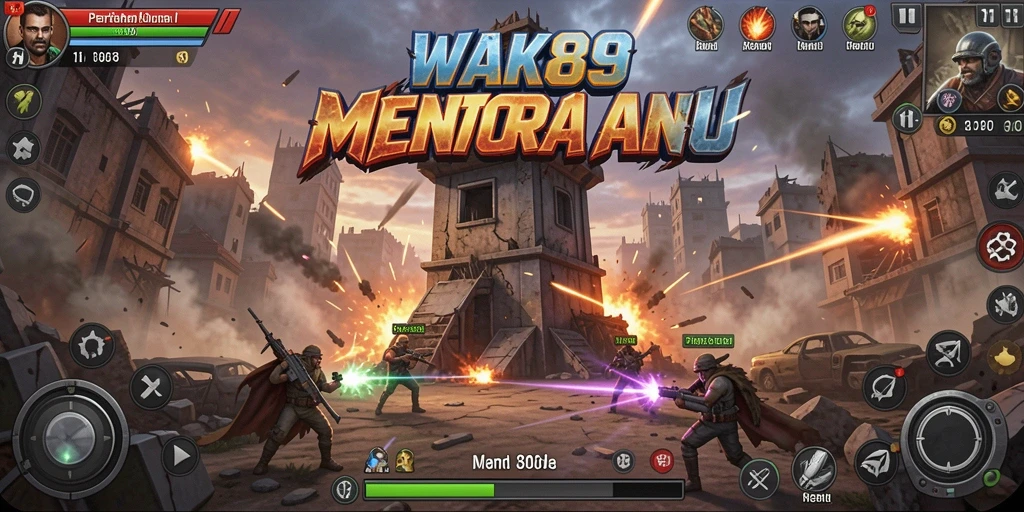 Tampilan aksi mendebarkan dalam permainan Tower Defense.